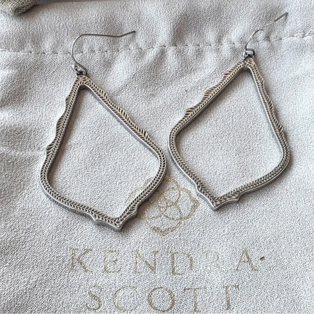 Kendra Scott Sophie Silver Rhodium Geometric‎ Earrings New